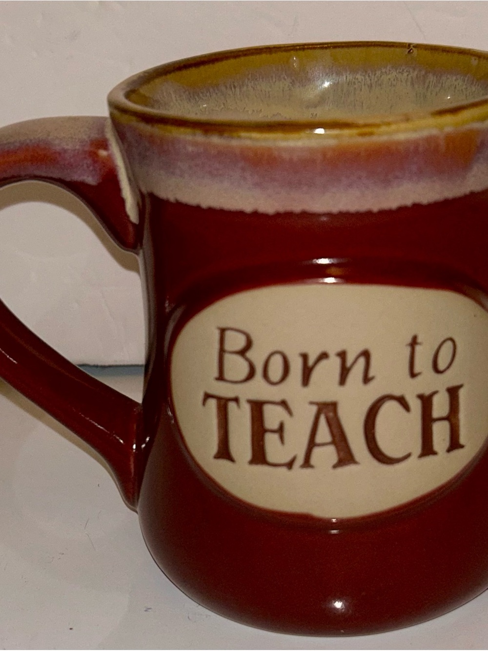burton+BURTON Porcelain Born to Teach Mug Drip Glaze